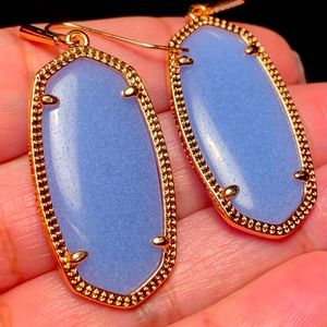 Kendra Scott Blue Glow in the dark glass Elle Earrings in RG